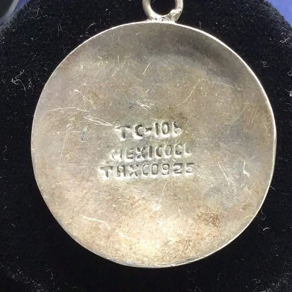 Aztec pendant made in Taxco Mexico 925  TC-106 is stamped on the back - Picture 2 of 4